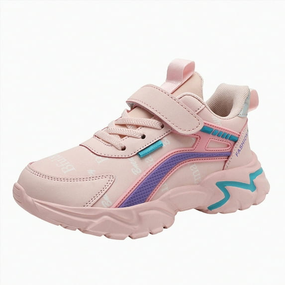 NIEWTR Unisex-Child Sneakers Toddler Boys Girls Running Leather Sneakers Breathable Mesh Athletic Shoes Walking Shoes Running Athletie Sneakers (Pink,5)