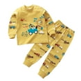 thumbnail image 1 of NIEWTR Unisex Toddler Baby Boy Girl Spring Fall Winter Clothes Long Sleeve T-Shirt Tops+Pants Two Piece Contrast Color Outfit 2PC Long Sleeve Pajamas Set 3 6 9 12 18 24 Months 2T 3T，6-7 Years, 1 of 4