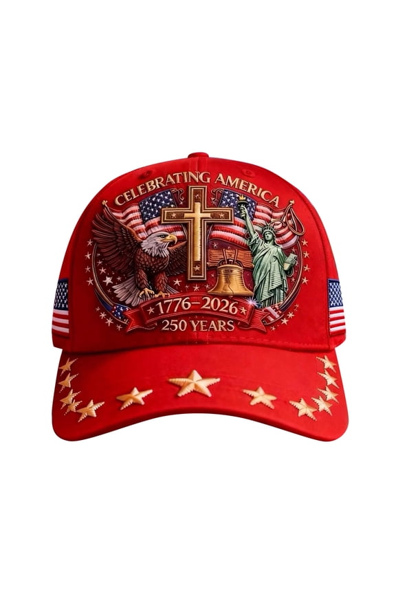 United States 250th Anniversary Hat – Adjustable Patriotic Baseball Cap For Men & Women A6-Patriotic Caps 250 Year American Anniversary Hat