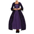 thumbnail image 1 of NIEWTR Vintage Dress for Women, Womens Plus Size Cold Shoulder Butterfly Sleeve Lace Up Dress Daily Deals Party Retro Dress Theme Party (M,Purple), 1 of 4