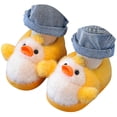 thumbnail image 1 of NIEWTR Winter Slippers For Girls Cartoon Animal Slippers Toddler Warm Plush House Shoes Little Kids Home Slippers(A-Yellow,4), 1 of 9