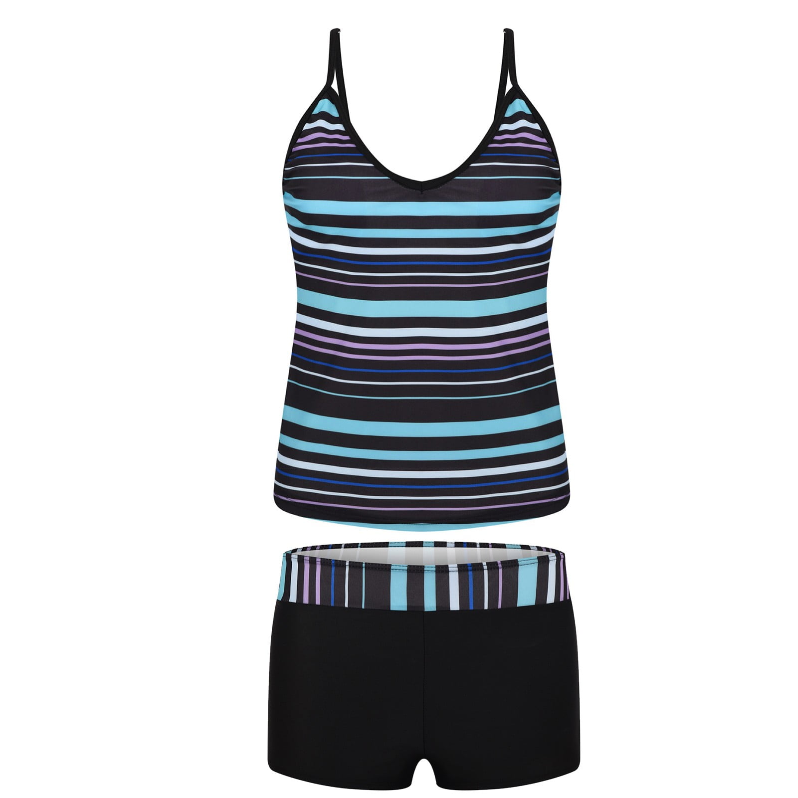 NIEWTR Women 2Piece Swimsuits Ruffle Tankini Tops with Shorts Bathing