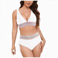 thumbnail image 1 of NIEWTR Women Bikini Set - Two Piece Swimsuit Mid Rise Bathing Suit Push Up Bikini(White,L), 1 of 2