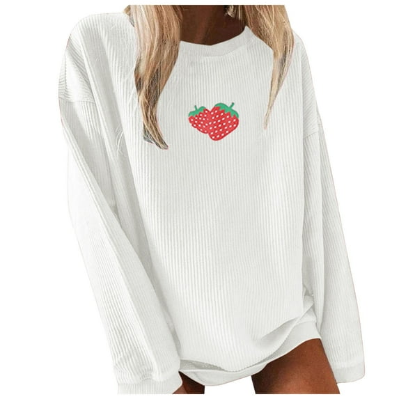 NIEWTR Women Casual Long Sleeve Round Neck Colorblock Sweatshirts(White,XXL)