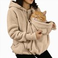 thumbnail image 1 of NIEWTR Women Fleece Zip up Hoodie 2 in 1 Baby Wearing Jacket Maternity Winter Coat Thicken Kangaroo Sweatshirt Baby Wearing Outerwear Coat, 1 of 9