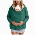 thumbnail image 1 of NIEWTR Women Fleece Zip up Hoodie 2 in 1 Baby Wearing Jacket Maternity Winter Coat Thicken Kangaroo Sweatshirt Baby Wearing Outerwear, 1 of 9