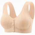 thumbnail image 1 of NIEWTR Women Front Closure Bras Wireless Snap Closing Bra No Underwire Older Senior Bras with Adjustable Straps(Rose Gold,XL), 1 of 7