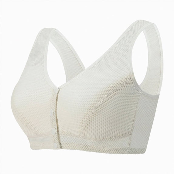 NIEWTR Women Front Closure Bras for Older No Underwire Full Coverage Bra | Front Closure Bras for Older(Green,46)