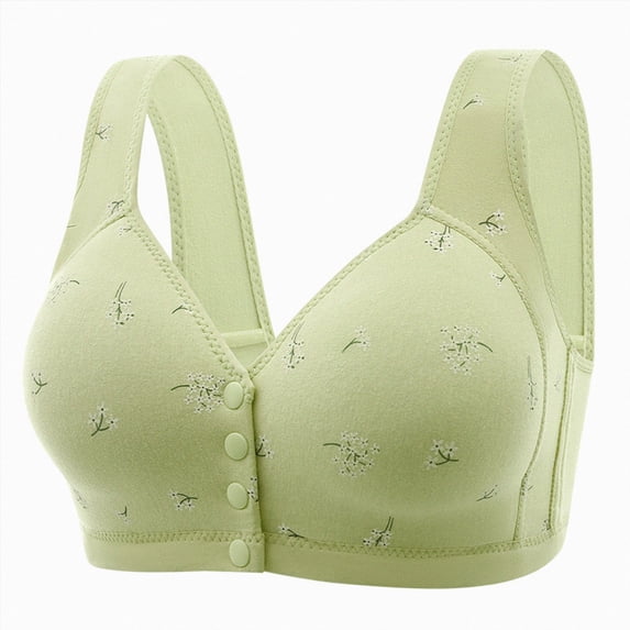 NIEWTR Women Full Figure Front Closure Wirefree Back Support Posture Bra | Plus Everyday Bras,for Large Bust(Green,40)