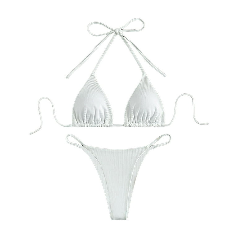 NIEWTR Women Sexy Bikini Bathing Suits Two Piece High Cut Triangle String Bikini Swimsuit(White,XS) - Walmart.com NIEWTR Women Sexy Bikini Bathing Suits Two Piece High Cut Triangle String Bikini Swimsuit(White,XS) - Walmart.com