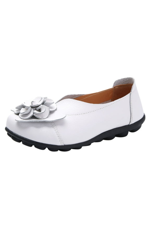 Womenâs Black Flats Shoes Comfortable Suede Pointed Toe Slip On Casual Ballet Flats Dress Shoes Flats(White,7)