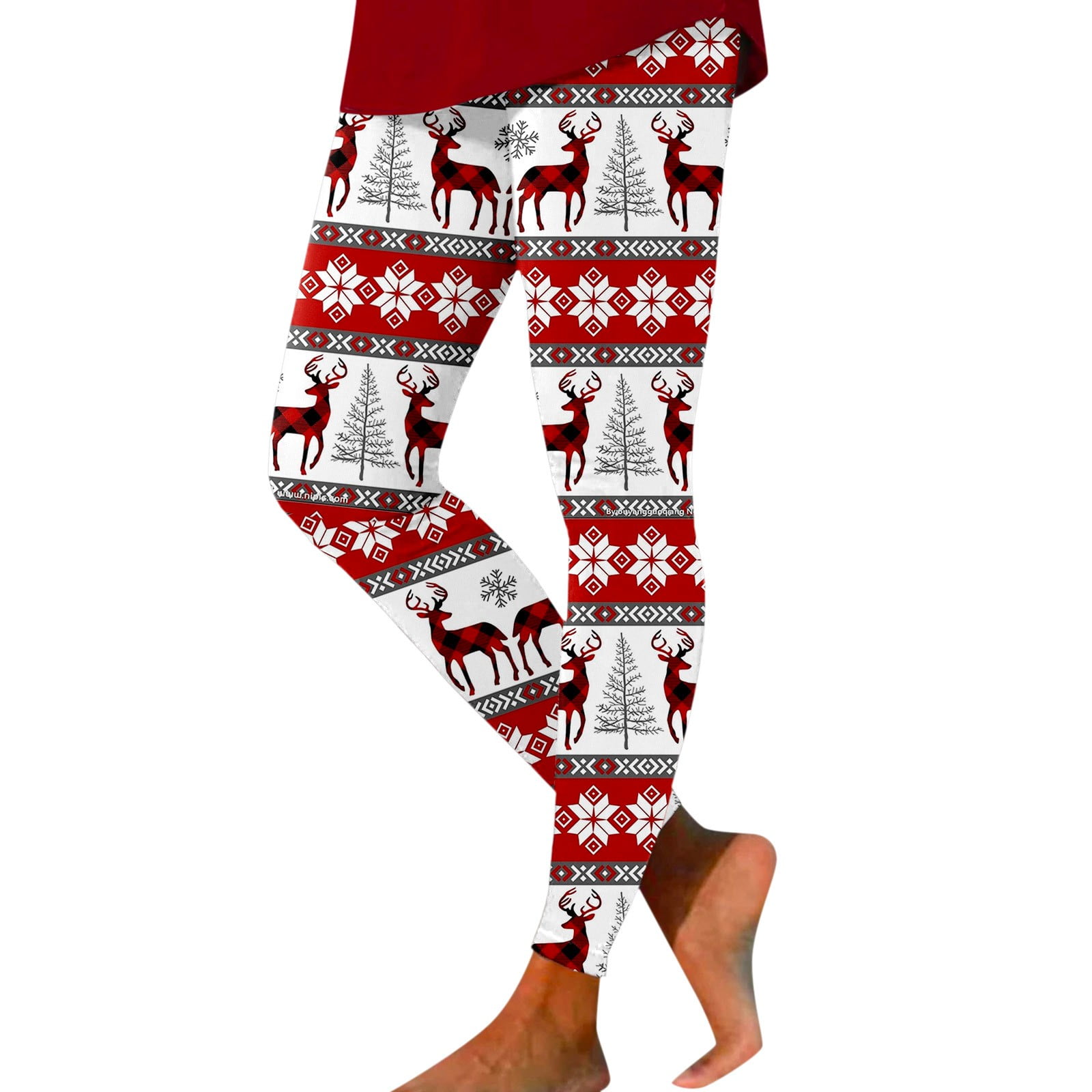 NIEWTR Women's Christmas Holiday Leggings Women Casual Comfort Printed High Waist Leggings