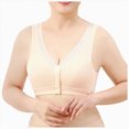 thumbnail image 1 of NIEWTR Women's Front Closure Posture Bra Full Coverage Back Support Everyday | Wireless, Comfy, Unpadded Cup, Plus Size, Unlined(Beige,46), 1 of 8