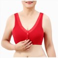 thumbnail image 1 of NIEWTR Women's Front Closure Posture Bra Full Coverage Back Support Everyday | Wireless, Comfy, Unpadded Cup, Plus Size, Unlined(Red,42), 1 of 7