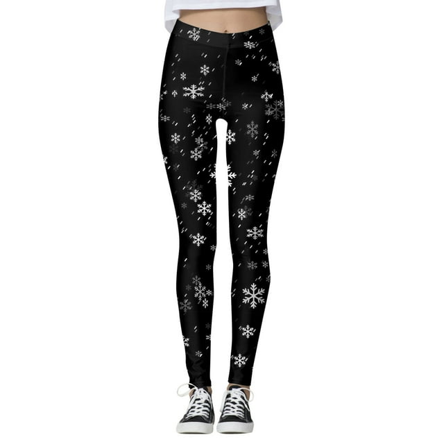 NIEWTR Women's Lined Warm Thermal Leggings Christmas Print Cashmere