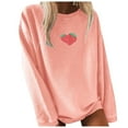 thumbnail image 1 of NIEWTR Women's Long Sleeve Tops Casual Color Block/Solid Cute Crewneck Sweatshirts Pullover Fall Shirts(Pink,S), 1 of 4