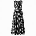 thumbnail image 1 of NIEWTR Women's Summer Midi Dress Sleeveless Polka Dot A Line High Neck Sundress Casual Long Outfits(Black,XL), 1 of 5