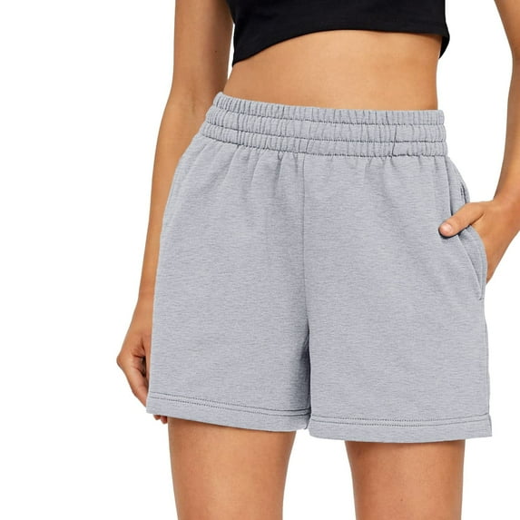 NIEWTR Womens Casual Summer Elastic Waist Comfy Drawstring Beach Shorts Lounge Shorts for Women(Grey,XL)