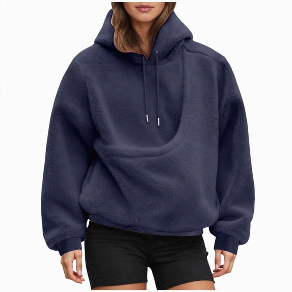 NIEWTR Womens Dog Pouch Hoodie with Kangaroo Pocket Oversized Pet Carrier Sweatshirts Animal Holder Long Sleeve Pullover