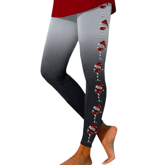 NIEWTR Womens High Waist Ankle Yoga Christmas Leggings Workout Christmas Leggings(S,Dark Gray)