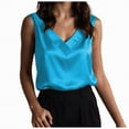 thumbnail image 1 of NIEWTR Womens Satin Tank Tops V Neck Camisole Tops for Women Dressy Casual Blouses Sleeveless Silk Shirts（Sky Blue,XL), 1 of 9