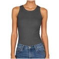 thumbnail image 1 of NIEWTR Womens Tank Tops High Neck Sleeveless Ribbed Tank Casual Basic Thick Strap Slim Fitted Racerback Shirts Womens Tank Summer Tank (XXL,A148-Dark Gray), 1 of 7
