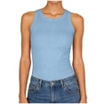 thumbnail image 1 of NIEWTR Womens Tank Tops Summer Sleeveless U Neck Ribbed Knit Basic Slim Going out Cami Tee Shirts(Z1-Light Blue,S), 1 of 7