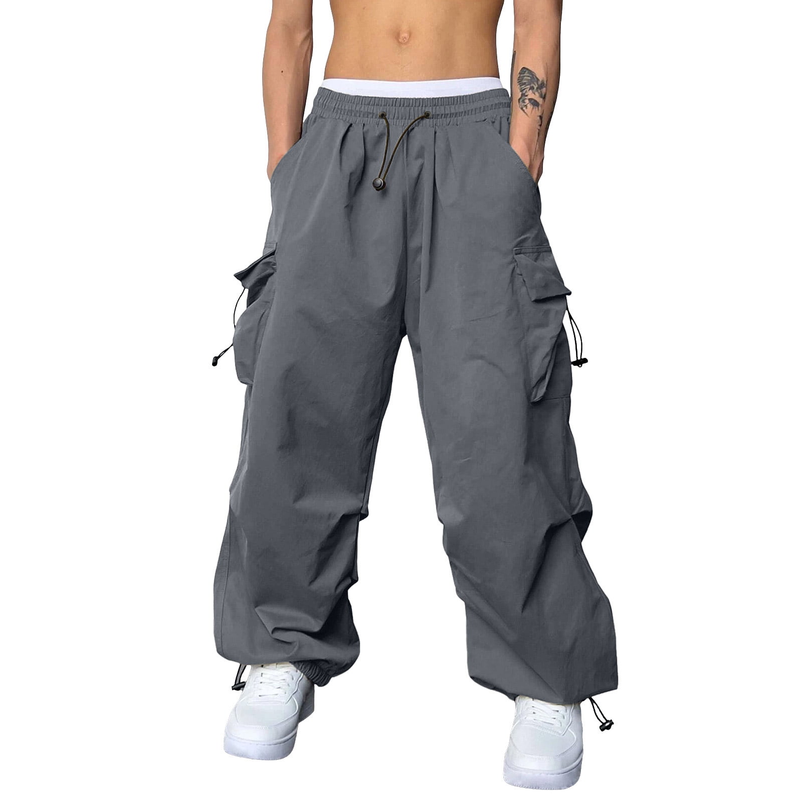 NIEWTR Y2k Pants Men Gothic Baggy Cargo Pants Streetwear