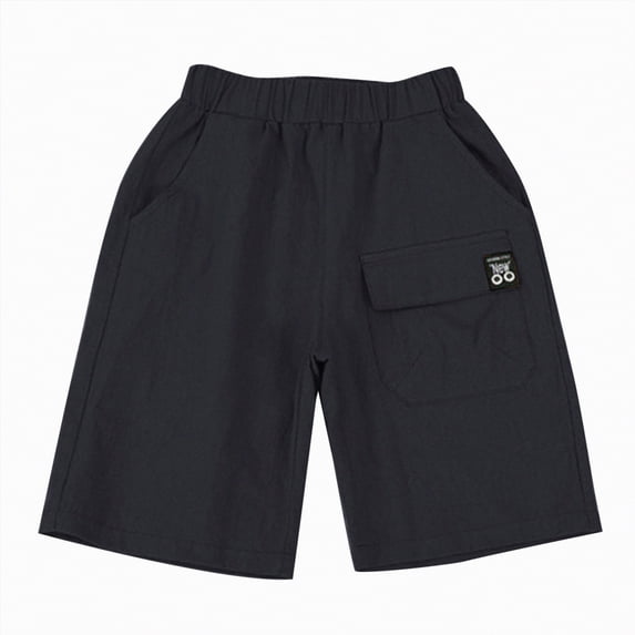 NIEWTR Youth Lacrosse Shorts Active Performance Shorts with Adjustable Waist for Practice(Black,5-6 Years)