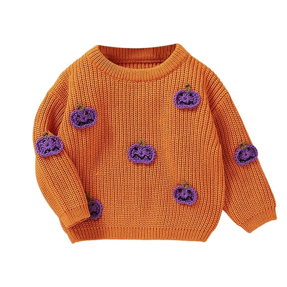 NIEWTR kids Baby Sweater Cardigan Knit Coat Long Sleeve Cardigan for Baby Girl Sweater Coat Sweatshirt Sweater（2-3 Years，Orange）