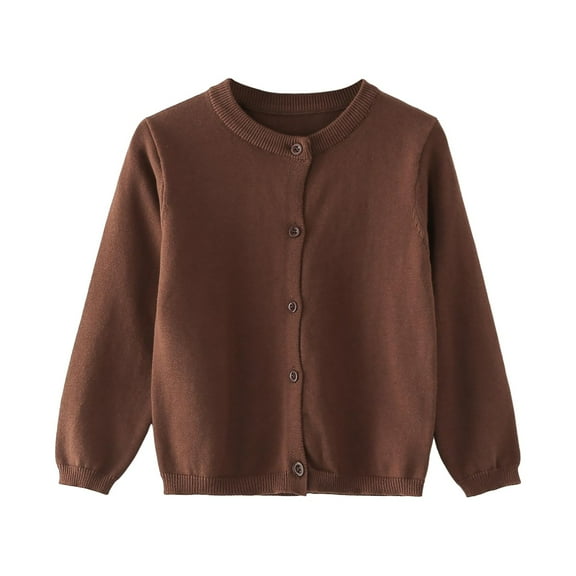 NIEWTR kids Baby Sweater Toddler Girls Boys Cardigan Sweater Knit Sweater Warm Coats Sweatshirt Sweater （4-5 Years，Coffee）