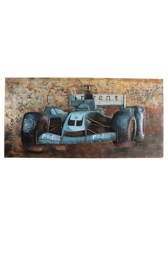 3D Formula 1 Racing Car Wall Art FedEx Early 2000s Inspired 79" x 2" x 40"H