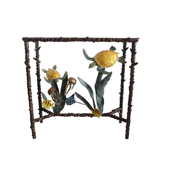 NIFAO Aluminum Sea Turtle Console Table Base Coastal Art 34" x 15" x 33"H