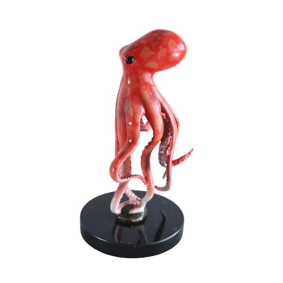 NIFAO Bronze Octopus Statue on Marble Base Coastal Tabletop Decor 6" x 5" x 11"H