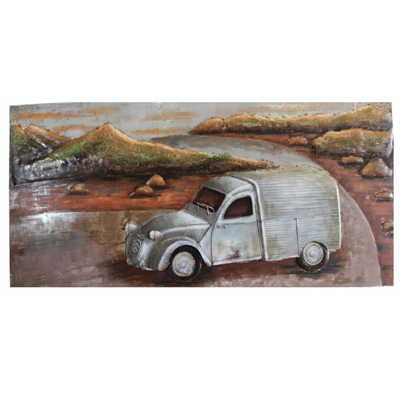 NIFAO Citroen Inspired Classic Van Painting on Metal with 3D Effect 79" x 2" x 40"H