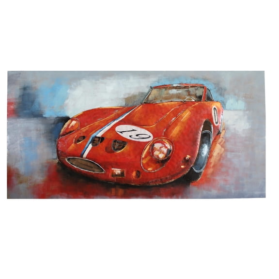 NIFAO Ferrari Inspired 250 GTO Red Racing Car 3D Metal Wall Art 79" x 2" x 40"H