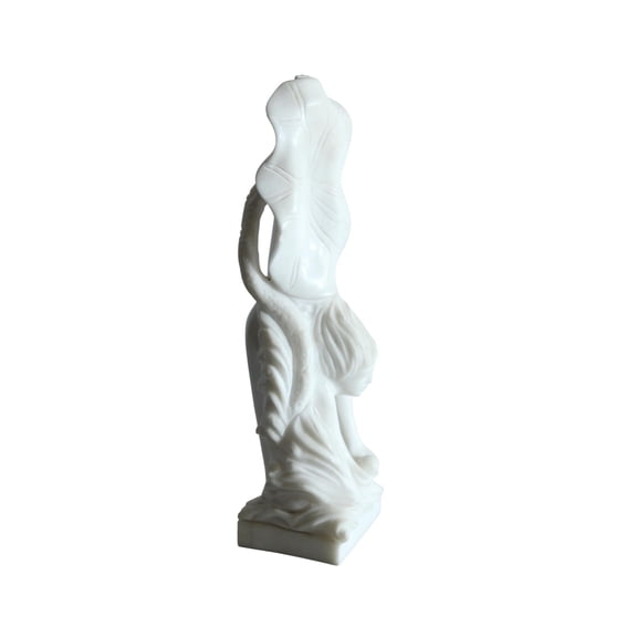 NIFAO Marble Woman Diving for a Pearl Marble Sculpture 4" x 4" x 12"H