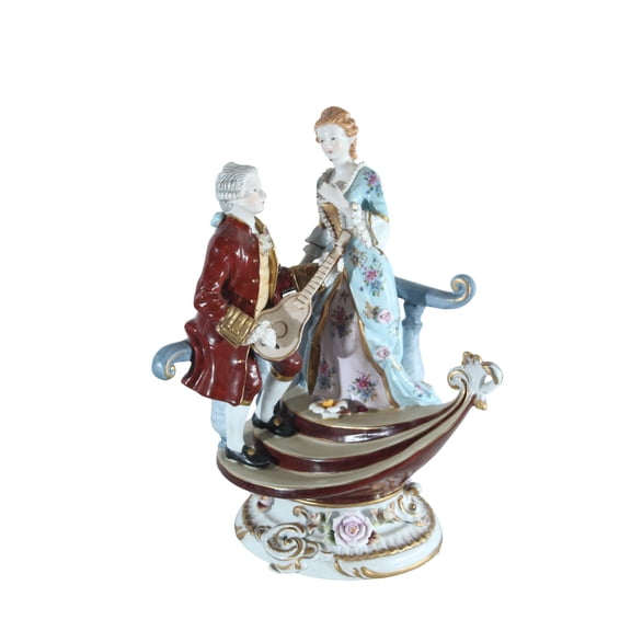 NIFAO Porcelain Courting Couple Figurine 11" x 10" x 16"H