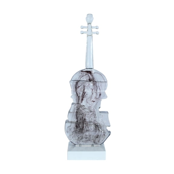 NIFAO Resin Violin Statue Clear Abstract Musical Instrument Art Decor 10" x 6" x 29"H