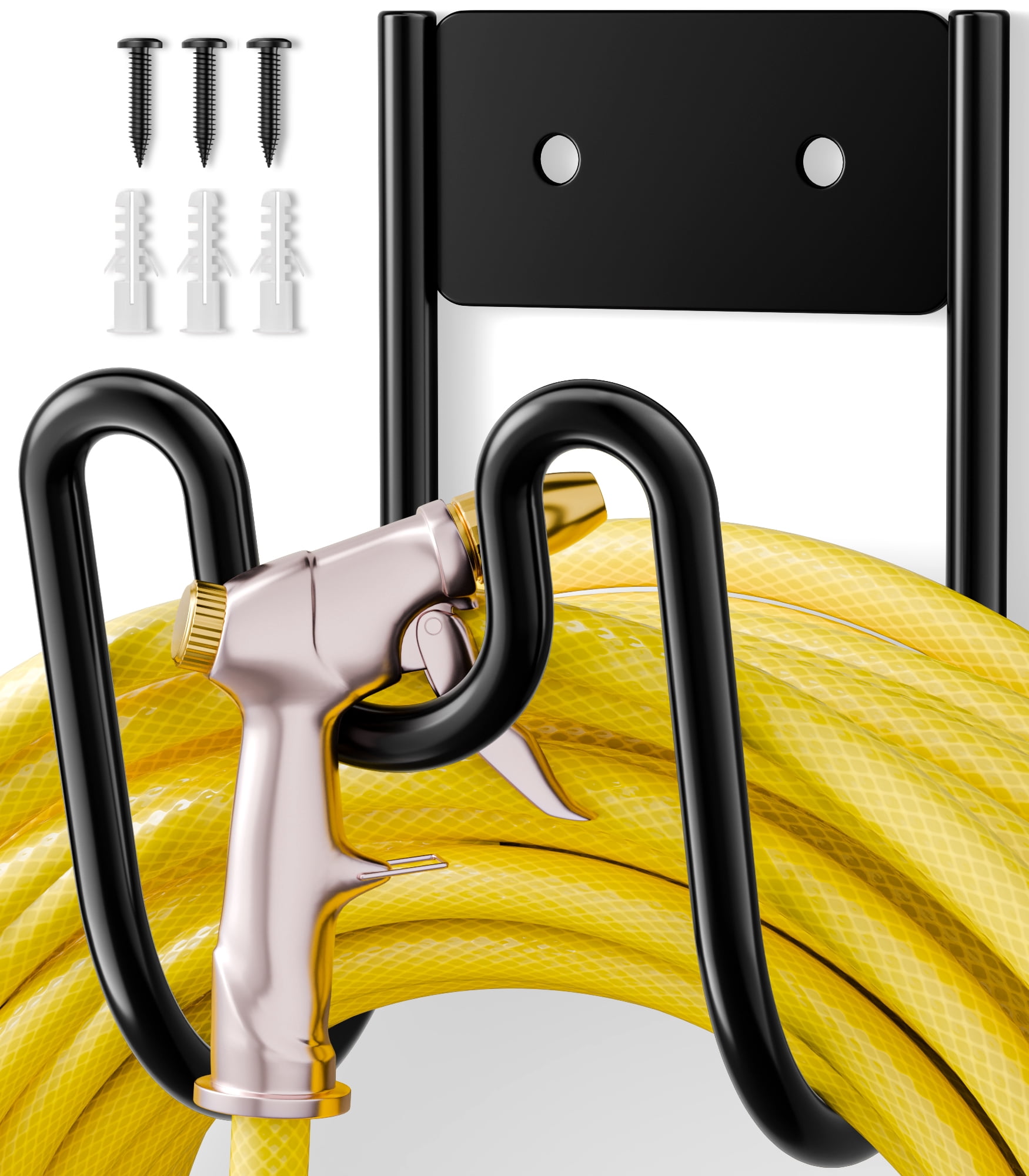 NIFFGAFF Hose Holder Wall Mount: Garden Water Reel Hanger, Heavy Duty Outdoor Hose Storage Hook, Stand for Water Pipe and Extension Cords