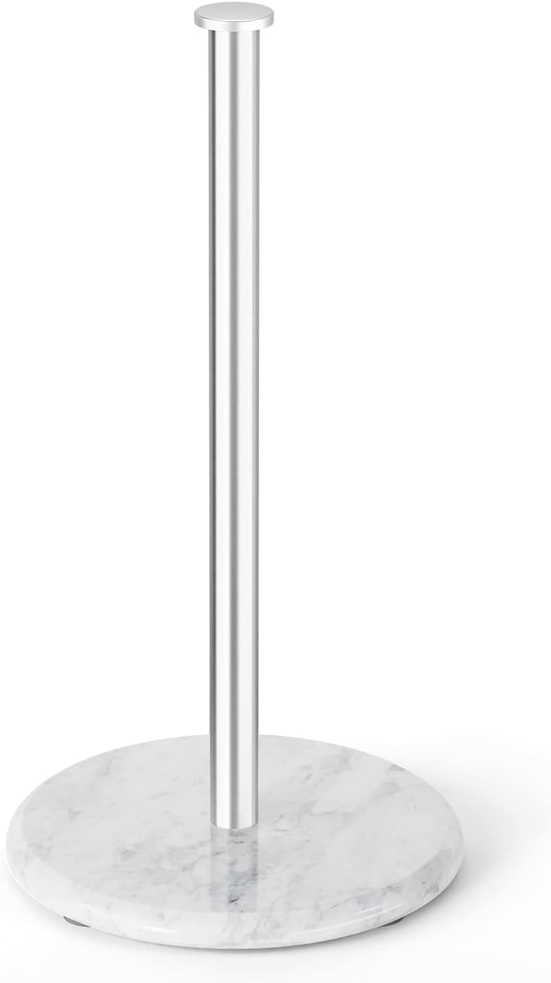 niffgaff Stainless Steel Counter Top Stand, Standard Size Metal Paper Towel Holder with Marble Base