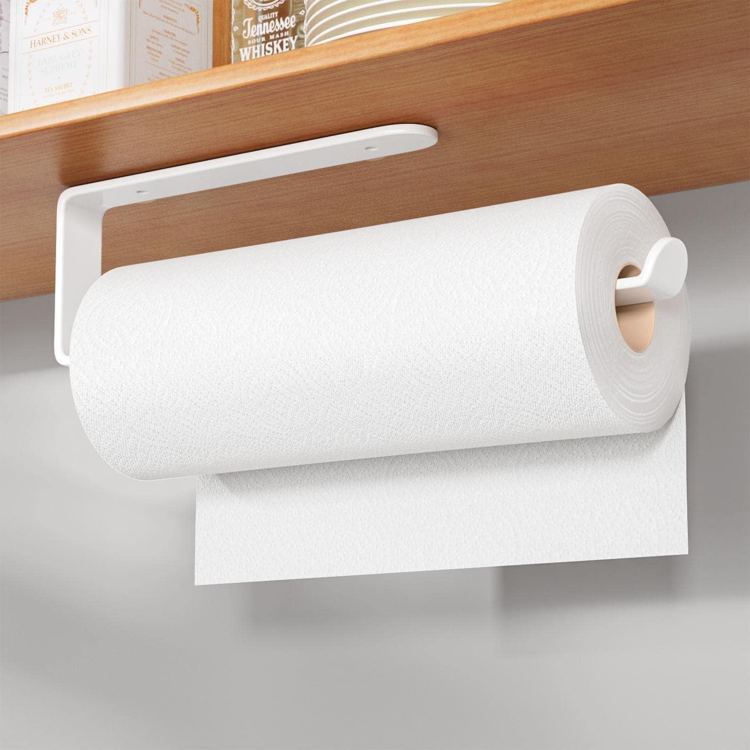PHANCIR Kitchen Paper Towel Holder Wall Mount Under Cabinet Self  Adhesive/Drilling Kitchen Paper Holder Matte Brushed Nickel 