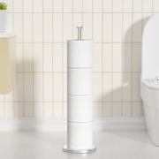 NIFFGAFF Toilet Roll Holder Stand(with Reserve Function), Free-Standing Toilet Paper Storage Holder, Stainless Steel Toilet Paper Holder Stand for Bathroom & Toilet Spare Rolls Storage