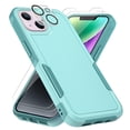 thumbnail image 1 of NIFFPD iPhone 14 Case with Screen Protector + Camera Lens Protector, Shockproof Full Coverage Protective Cover Phone Case for iPhone 14 6.1" Green, 1 of 7