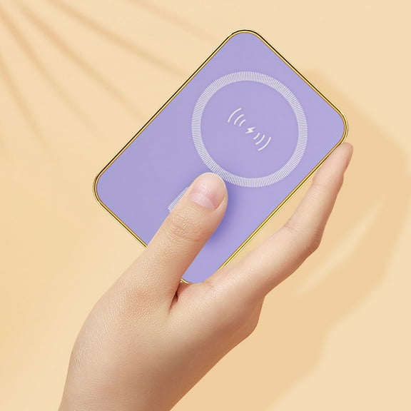 NIFFPD 50000mAh Magnetic Wireless Power Bank, LED Battery Display Portable Charger with Fast Charging Power Bank Compatible with iPhone Samsung Purple