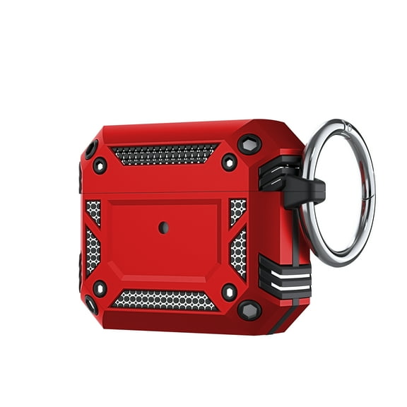 NIFFPD Apple AirPods Case, Full-Body Hard Silicone Shockproof AirPods Case Cover Airpods 3 with Keychain Red