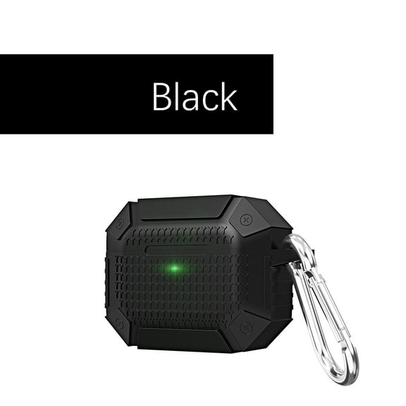 NIFFPD Apple AirPods Case, Full-Body Hard Silicone Shockproof AirPods Case Cover Airpods pro with Keychain Black