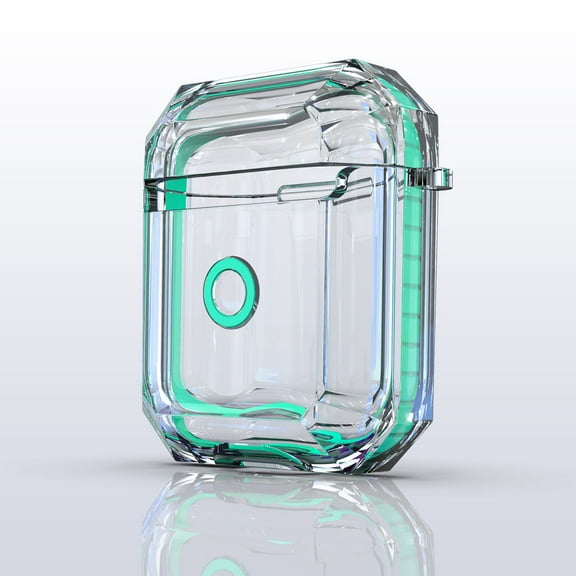 NIFFPD Apple AirPods Case, Soft TPU Shockproof Protective Crystal Clear Airpod 2 Case Cover Anti-Yellowing Anti-Scratches Green