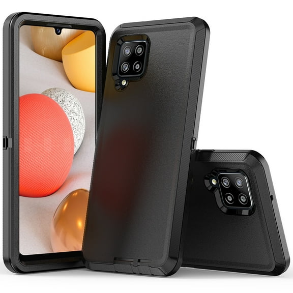 NIFFPD Compatible with Samsung Galaxy A42 5G Case Cover Military Grade Shockproof Heavy Duty Protective Phone Case Black