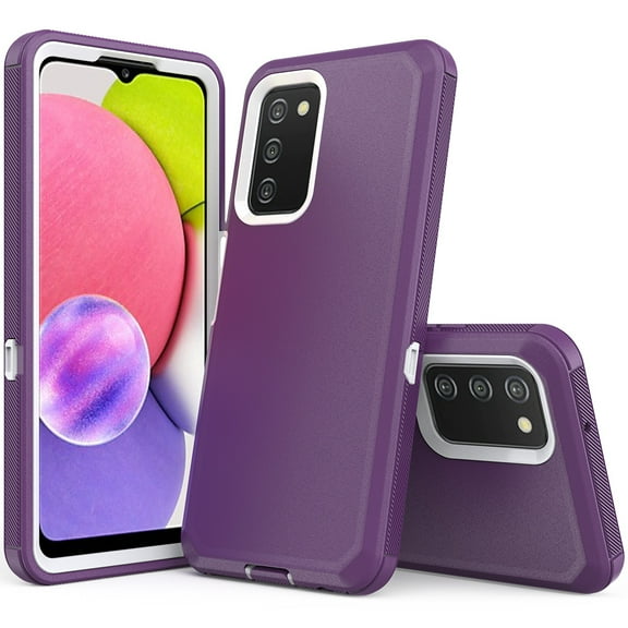 NIFFPD Galaxy A03S, Samsung A03S Phone Case Hard PC Soft TPU Protective case for Samsung Galaxy A03S Purple&White